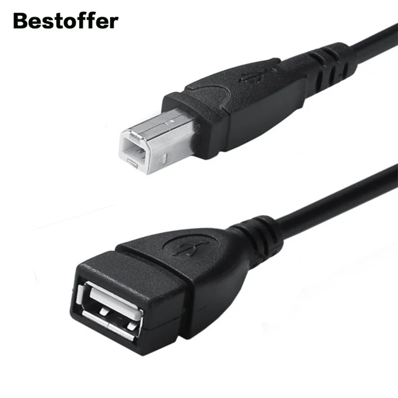 0.5 Metre USB 2.0 Kablosu A Dişi USB B Erkek Yazıcı İçin Mobil Sabit Disk Tarayıcı U Disk Bağlantısı