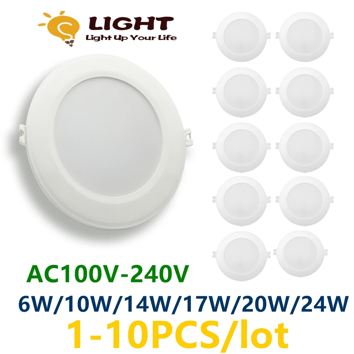 1-10 adet LED koyu monte ultra ince downlight AC100V-240V 6 W-24 W süper parlak sıcak beyaz ışık için uygun mutfak ve çalışma