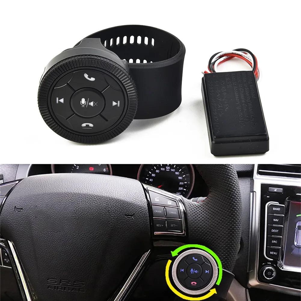 1 Adet Evrensel Akıllı Kablosuz Araç direksiyon Kontrol Düğmesi Uzaktan Kumanda Araba Radyo Müzik Çalar DVD GPS Navigasyon