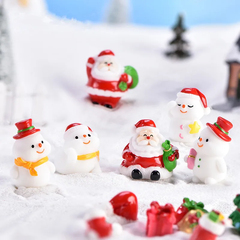 1 ADET Reçine Minyatür Kardan Adam Mikro Manzara Noel Baba Kardan Adam Figürleri Peri Bahçe Bebek Evi yılbaşı dekoru Oyuncaklar