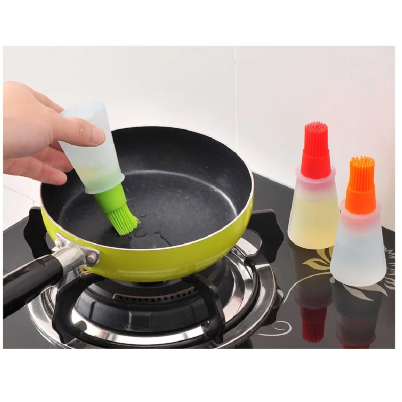 1 adet Teyelleme Fırçası Pasta Yağı Fırçası Taşınabilir Silikon Yağı fırçalı şise Mutfak Bal Yağı Barbekü Alet Pişirme BARBEKÜ Araçları