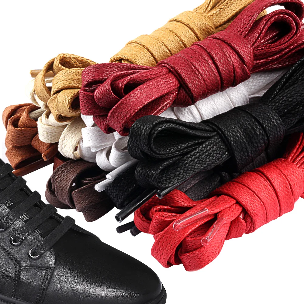 1 Çift Pamuk Mumlu Düz Ayakabı Dayanıklı Polyester Ayakabı Oxford Ayakkabı Bağcıkları Çizmeler Danteller Su Geçirmez Deri Ayakkabı Bağı 11 Renk