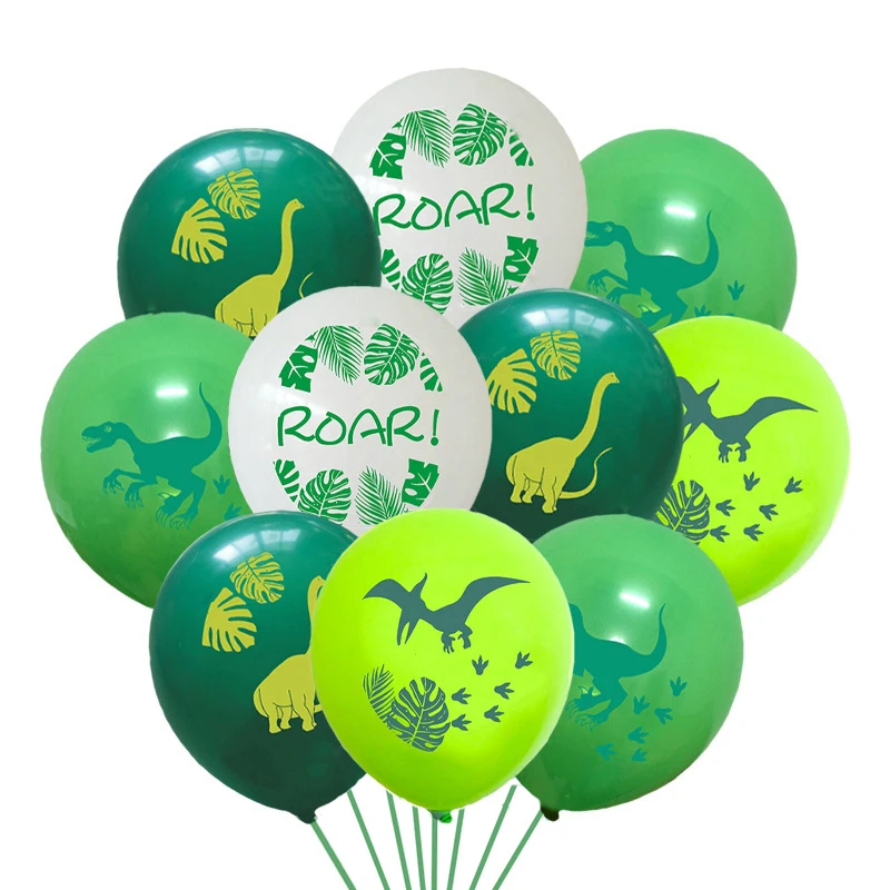 10 adet Dinozor Konfeti Lateks Balonlar Doğum Günü Partisi Düğün Tatil dekorasyon balonu Bebek Duş Hava Topları Globos