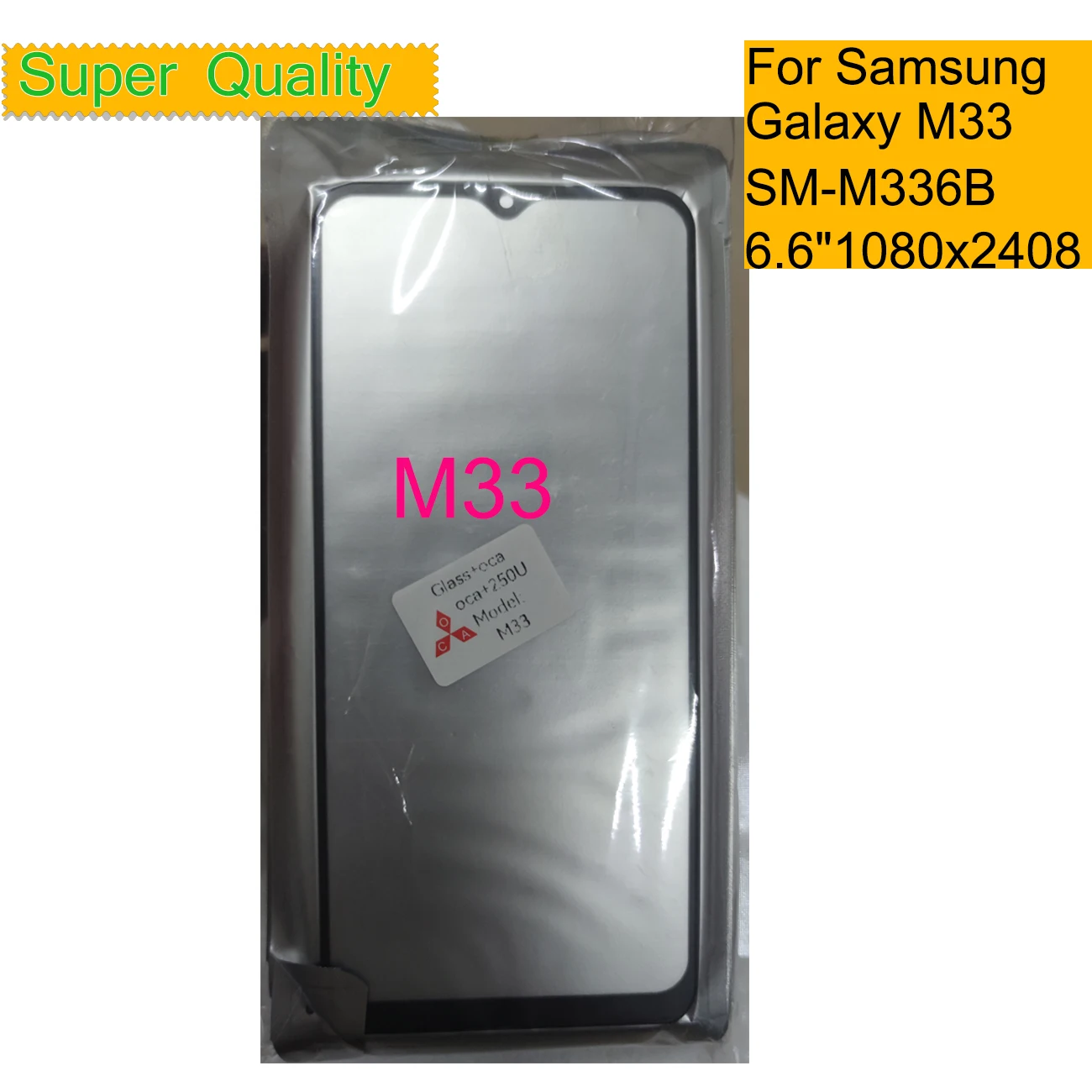 10 Adet / grup Samsung Galaxy M33 M336 Dokunmatik Ekran Ön Dış Cam Panel LCD lens camı OCA Tutkal İle