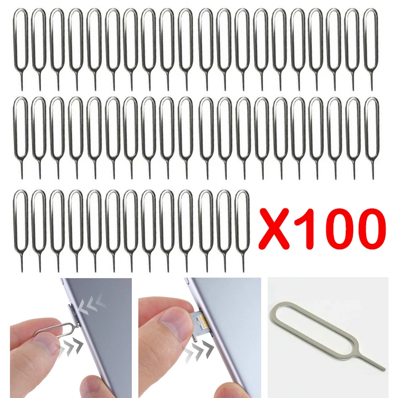 100 adet Evrensel Cep Telefonu SIM İtici Aracı Çıkar Sım Kart Tepsi Açık Kaldırma Pin İğne Anahtar Aracı iPhone Samsung Xiaomi