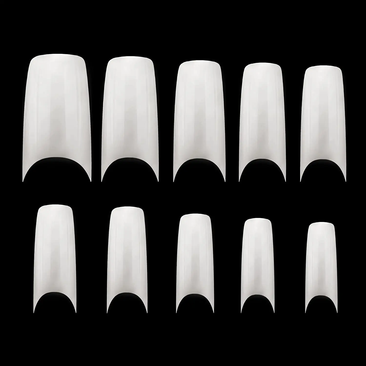 100 Packs Doğal U-Şekil Nail İpuçları Temizle Yarım Kapak Akrilik UV Jel Yanlış Nails 10 Boyutları Tırnak Salonları DIY Tırnak Sanat Sahte Tırnak