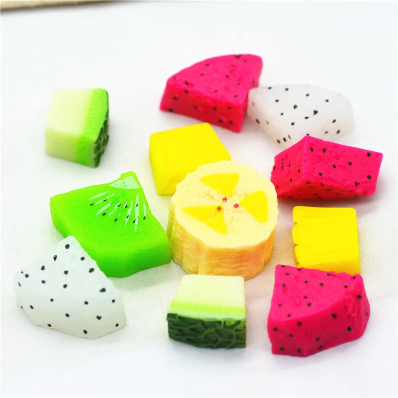 12 ADET Reçine 3D Sahte Meyve Salatası Tabağı Minyatürleri / Reçine Dollhouse Minyatürleri / 3D Flatback Meyve Salatası Cabochons
