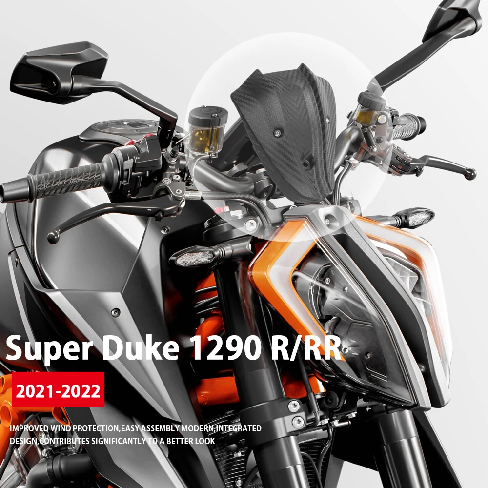 1290 Süper Duke R RR 2021 2022 Motosiklet Aksesuarları Ön Cam Sinek Ekran Far Cam Cam rüzgar deflektörü