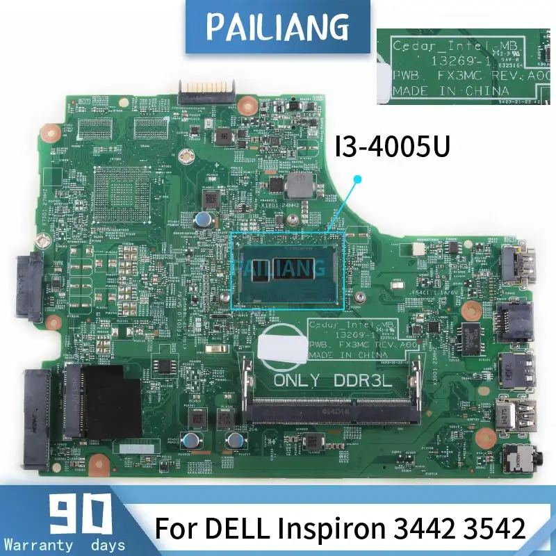 13269-1 DELL Inspiron 3442 3542 İçin I3-4005U DDR3 Anakart Laptop anakart test TAMAM