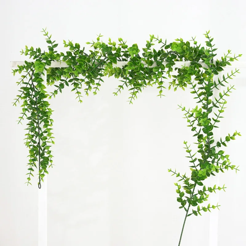 170 cm Yapay Yeşil Bitkiler Okaliptüs Rattan Kapalı Düğün Tavan Düzeni Dekorasyon Malzemesi Ev Bahçe Duvar Asılı Sarmaşıklar