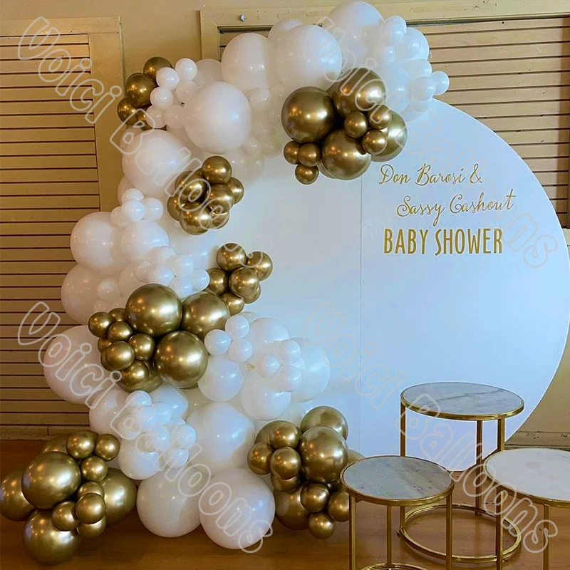 175 ADET Renkli Altın Balonlar Dekor Düğün Parti Dekorasyon Sevgililer Gelin Duş Doğum Günü Kemer Balonlar Ev Dekorasyon