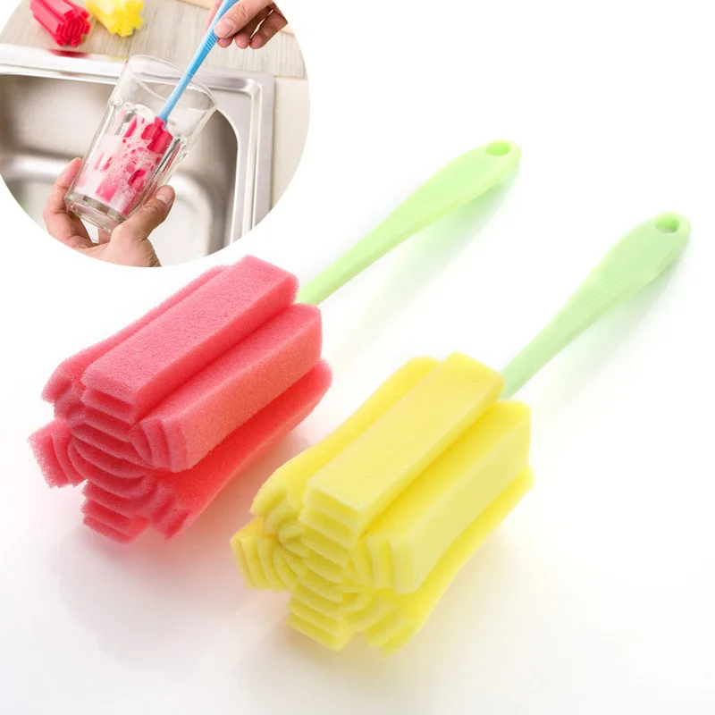 2 Adet Hafif Ayrılabilir Uzun Saplı Sünger Kupa Temizleyici Fincan Fırçalar Mutfak Temizleme Araçları Süt Cam Termos Yıkama Gadget