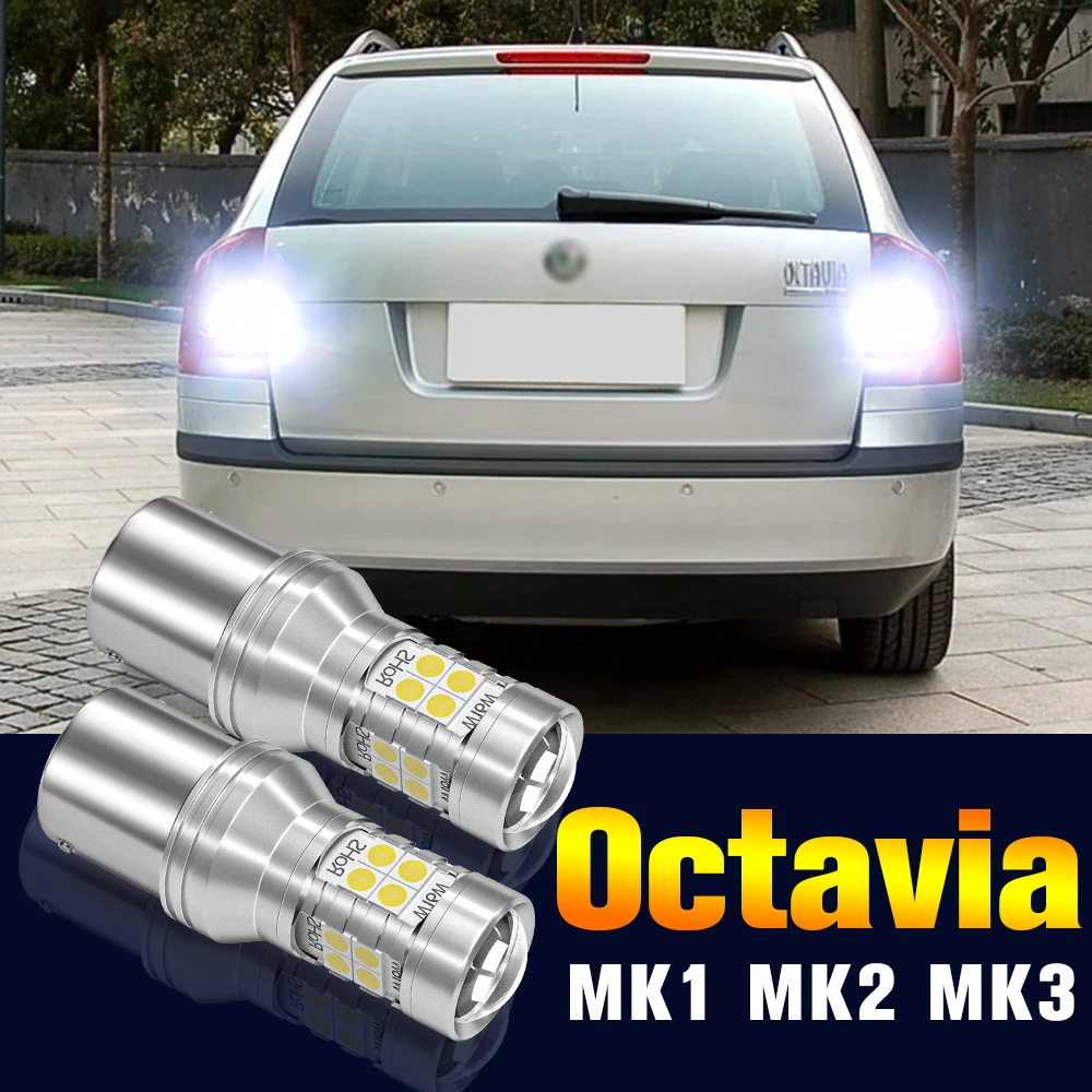 2 adet LED Ters Ampul Yedek Lamba Skoda Octavia İçin MK1 MK2 MK3 1 2 3 1996-2018 2012 2013 2014 2015 2016 2017 Aksesuarlar