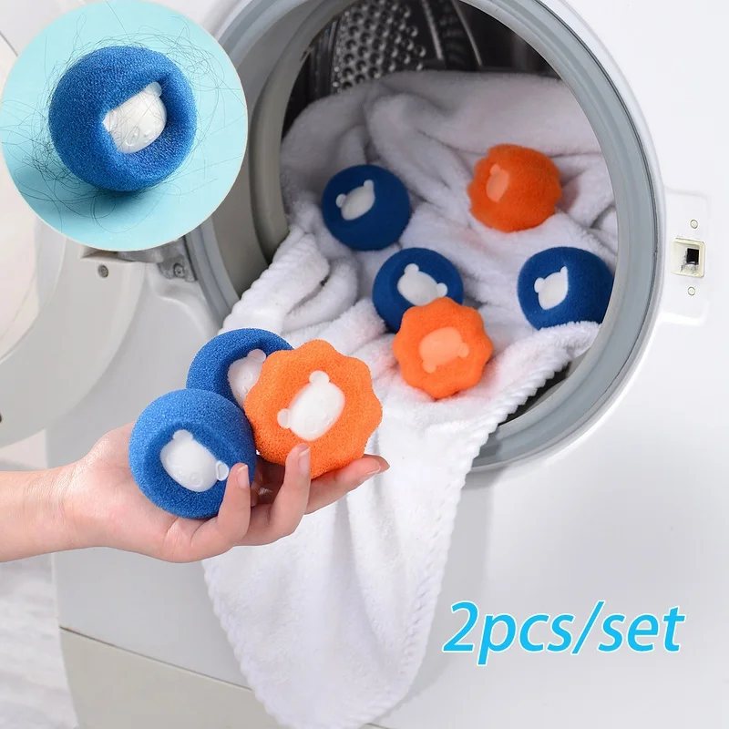 2 Adet Sihirli Çamaşır Topu Saç Çıkarıcı Topu Giysi Kişisel Bakım Anti-Sarma Gadget Çamaşır Makinesi Temiz Top
