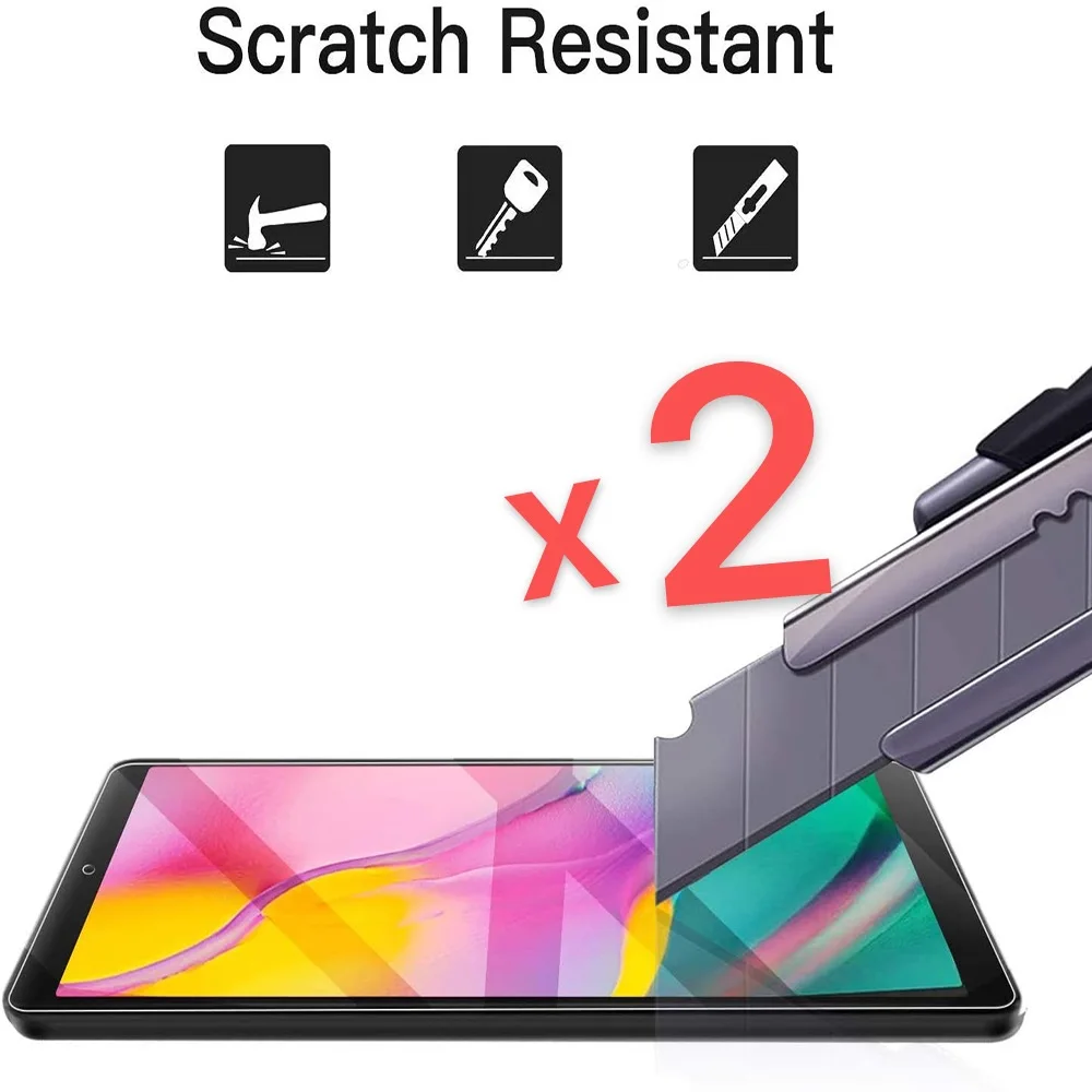 2 Adet Tablet Temperli Cam Ekran Koruyucu Kapak Samsung Galaxy Tab için Bir 10.1 2019 T510 / T515 HD Göz Koruma Temperli Film