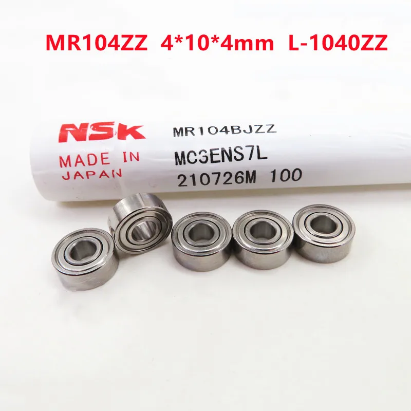 20 adet / 100 adet orijinal NSK yüksek hızlı rulman MR104ZZ 4 * 10*4mm L-1040ZZ hassas minyatür bilyalı rulmanlar 4x10x4mm