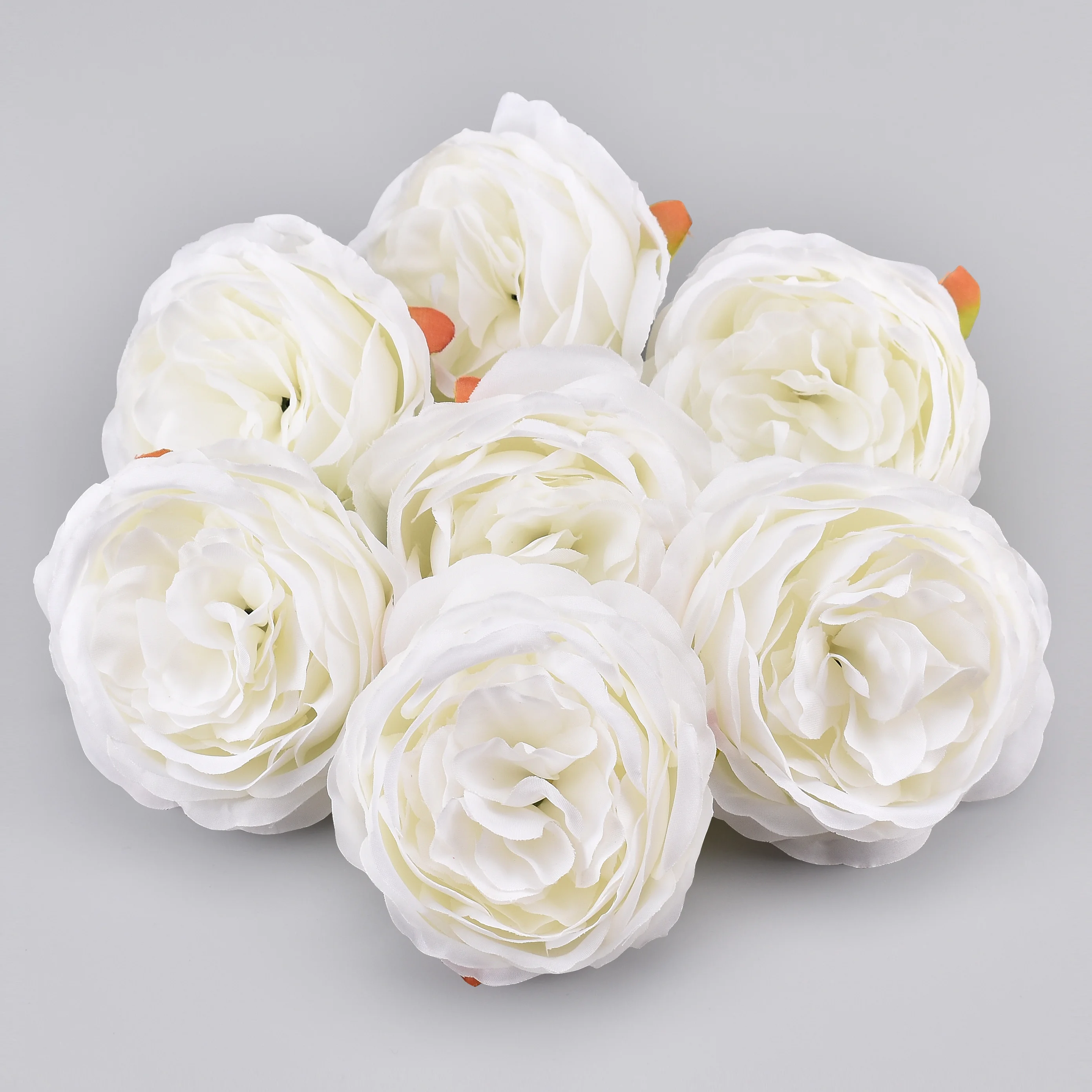 20 ADET/9cm Büyük Yapay Beyaz Şakayık Gül ipek çiçek Kafaları Düğün Dekorasyon İçin DIY Çelenk Scrapbooking Craft Sahte Çiçekler