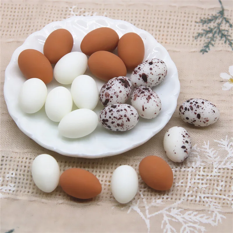 20 adet Reçine 3D Yumurta / Bıldırcın Yumurtası Cabochon Minyatür Gıda Sanat DIY Saç Yay Merkezi Scrapbooking Craft