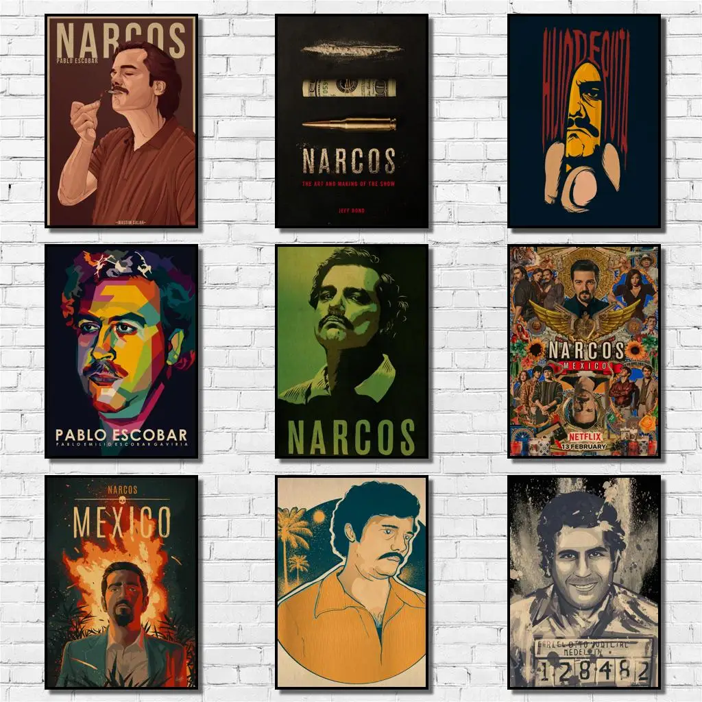 27 Tasarımlar Tv Gösterisi Narcos Kraftpaper Posteri Sanat Fantezi Duvar Sticker Kahve Evi Bar için A3