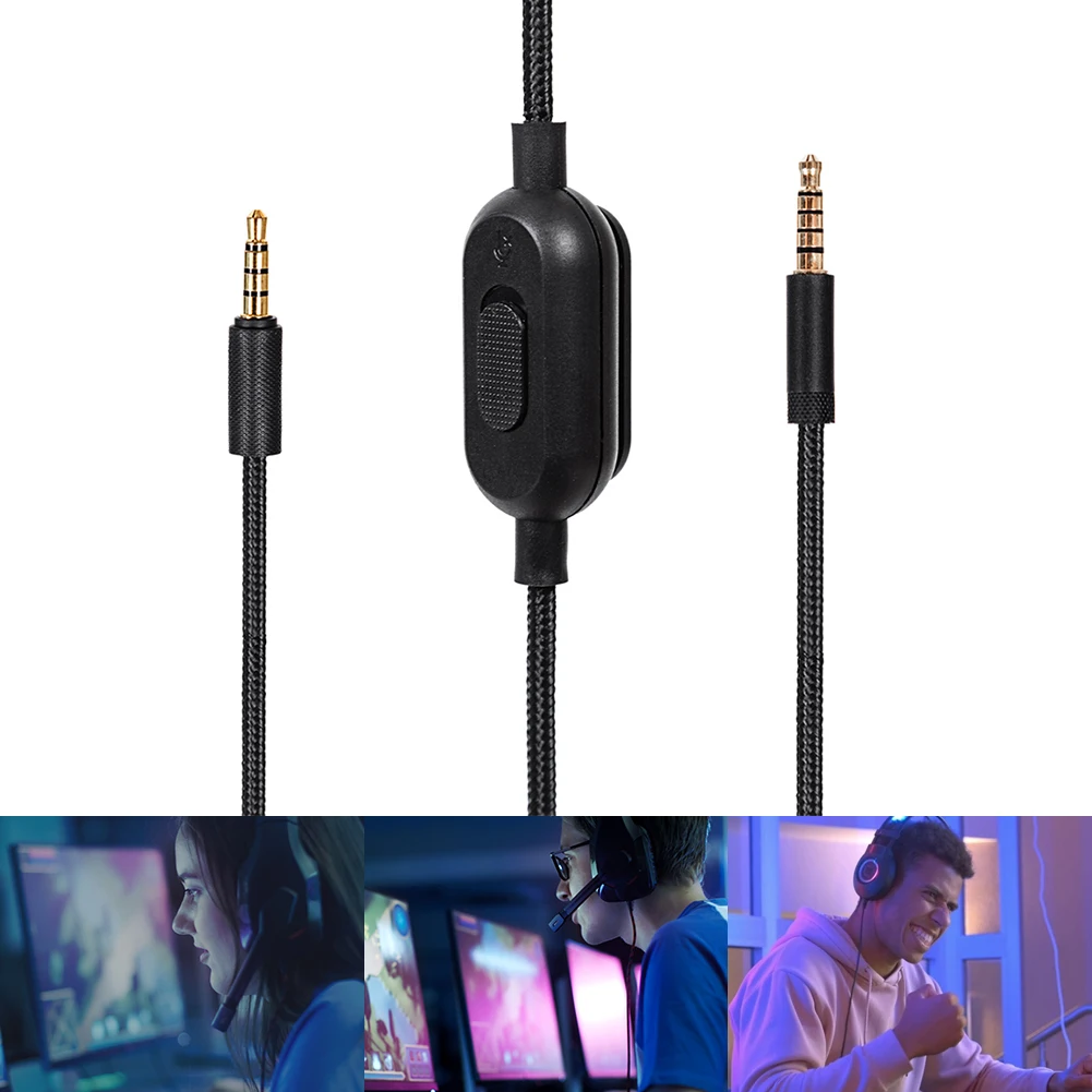 2m 3.5 mm Ses Kablosu Erkek adaptör kablosu AUX Hattı Sessiz Anahtarı ile Yedek Logitech G433 G233 GPRO GPRO X Kulaklık