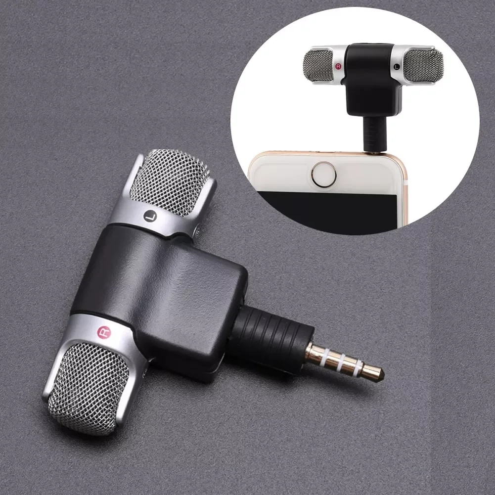 3.5 mm Jack Mikrofon Stereo Mikrofon Kayıt Cep Telefonu Stüdyo Röportaj Mikrofon Smartphone İçin