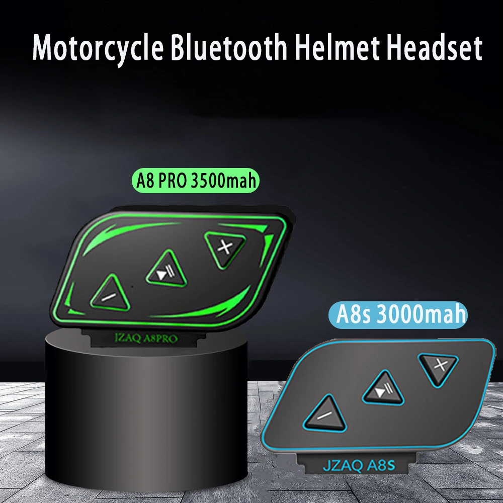 3500 mAh A8s / A8 PRO Motosiklet Kask Kulaklık Bluetooth 5.0 Kablosuz eller serbest çağrı Stereo Su Geçirmez Gürültü azaltma Kulaklık