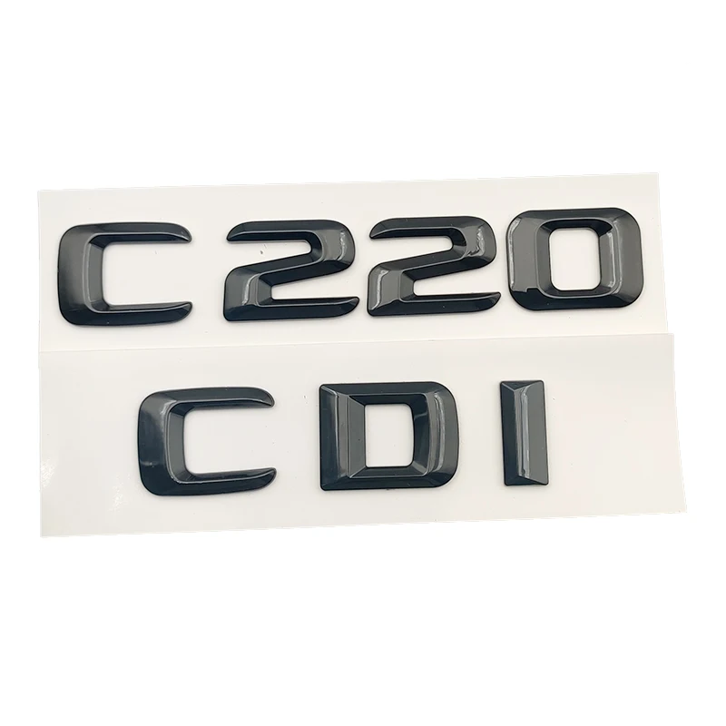 3d ABS Siyah Harfler Araba Styling Arka bagaj amblemi Rozeti Sticker C220 CDI Logo Mercedes C220 W203 W204 W205 Aksesuarları