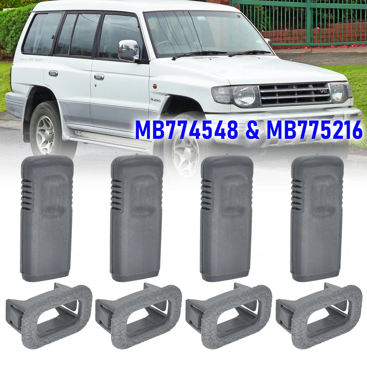 4 Takım Araba Kapı Kilidi Pin Kapağı Seti Holding Mitsubishi Pajero Montero İçin V31 V32 V33 V43 SHOGUN MK2 MB774548 MB775216 Aksesuarları