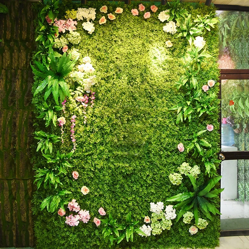 40 * 60 cm daha tipi Popüler yeşil bitki duvar Ev Dekor Yeşil Bitki yapay çiçek Plastik Çelenk yapay çiçekler duvar