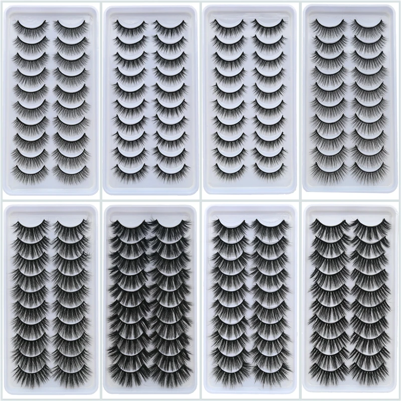 5/10 Pairs 3D Vizon Kirpiklere Doğal Kirpikler Dramatik Yanlış Eyelashes Sahte Cils Makyaj Toptan Sahte Kirpik Uzatma maquiagem