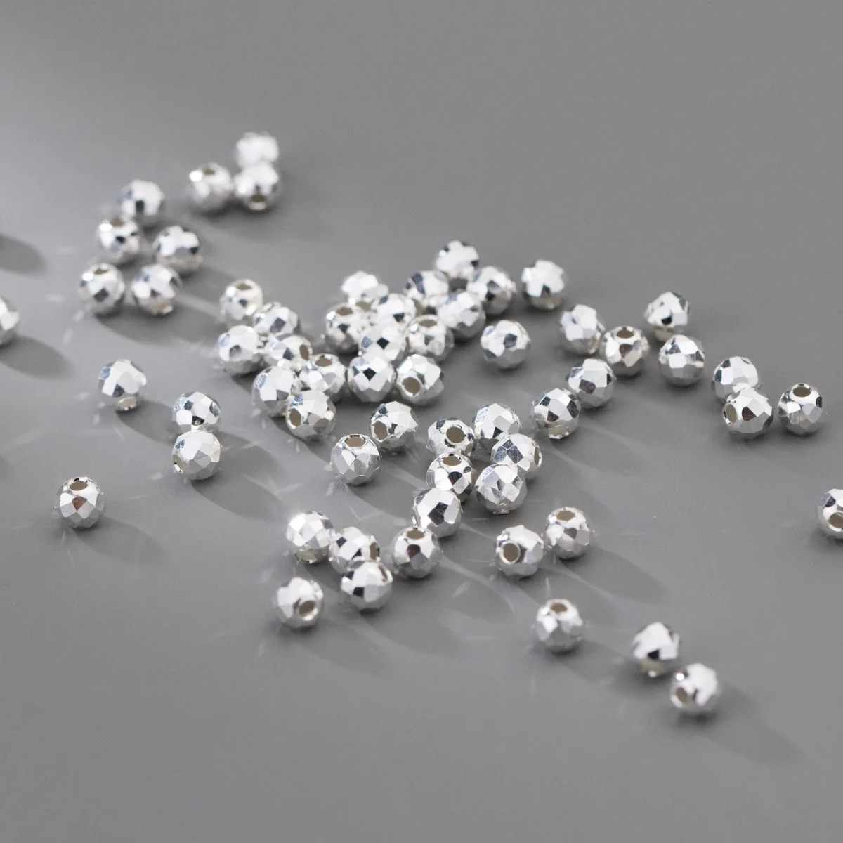 5 adet / grup 925 Ayar Gümüş Küçük Yönlü gevşek Boncuk 2.5 mm 3.5 mm 5mm El Yapımı Geometri Gümüş Boncuk Paspayı DIY Takı Yapımı