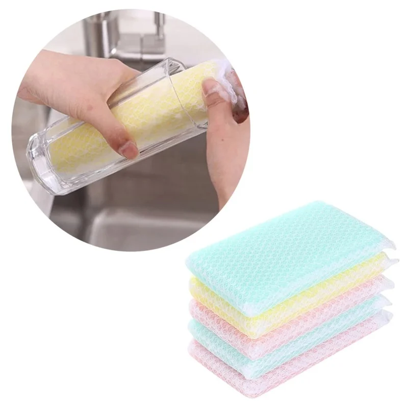 5 adet Net Temizleme Süngeri Mutfak Temizleme Süngeri Bulaşık Kupası Kase Sünger Silgi Mutfak Ofis Banyo Temiz Bulaşık Temizleme
