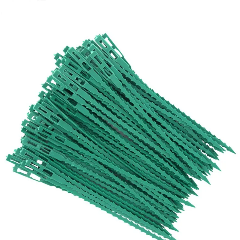 50/100 Adet Kullanımlık Bahçe kablo Bağları Bitki Desteği Çalılar Raptiye Ağacı Kilitleme Naylon Ayarlanabilir Plastik kablo bağları Araçları