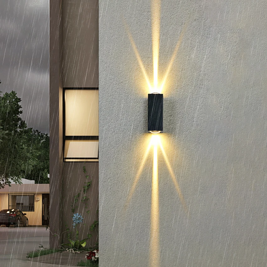 6 w 12 w LED su geçirmez duvar ışıkları yukarı ve aşağı açık kapalı duvar lambaları alüminyum AC90-260V AU31