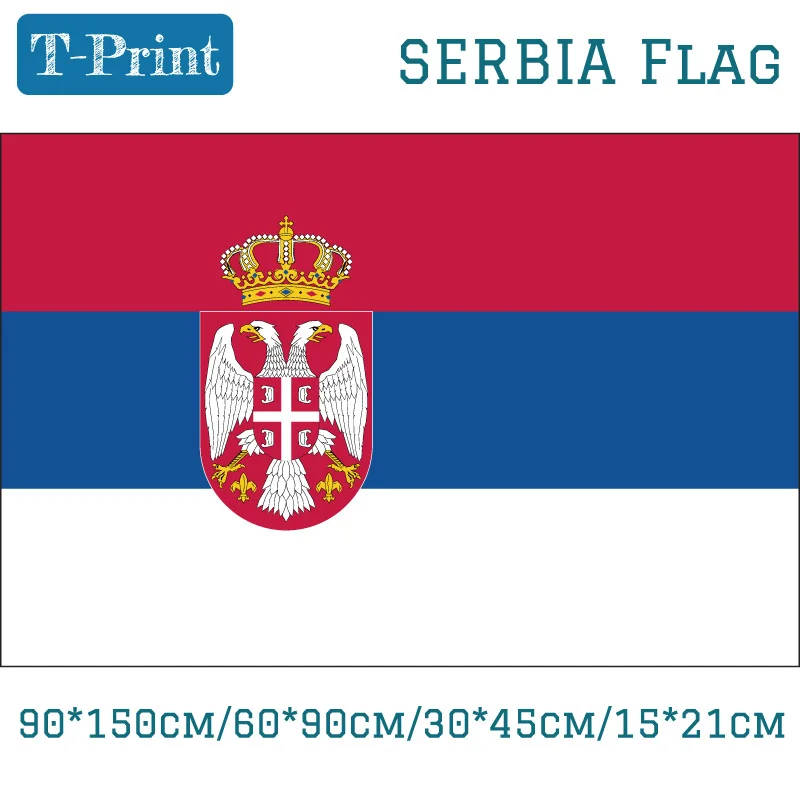 60*90cm 90*150cm 15*21cm Sırbistan Ulusal Bayrağı 30 * 45cm Araba Bayrağı 3x5ft Polyester Afiş Ev Ofis İçin