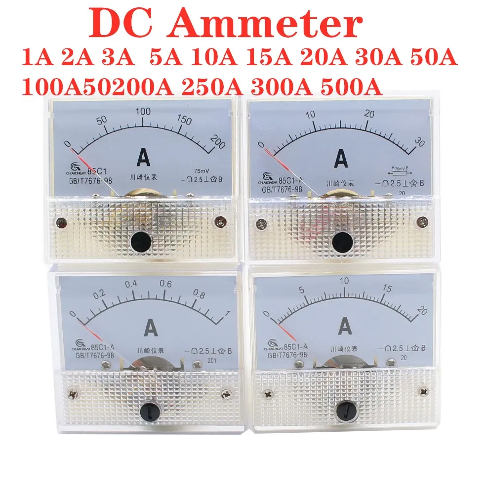 85C1 DC Analog Panel Voltmetre Ampermetre Amp Volt metre Ölçer 1A 5A 10A 20A 30A 50A 75A 100A 150A 200A 250A 300A 400A 500A