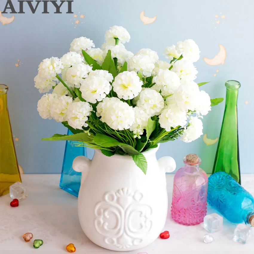 9 Kafaları Romantik Lavanta Topu yapay çiçek İğneli İpek buket çiçekler 7 Renk Ev Otel Süslemeleri Düğün Hediyesi için