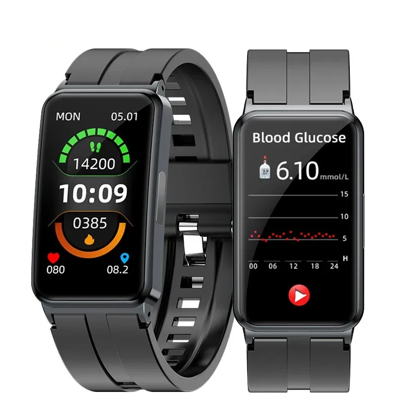 Akıllı bilezik İzle EP01 Kan Şekeri EKG Vücut Sıcaklığı Basınç Oksijen İzleme Erkekler Kadınlar Spor İzci Smartwatch