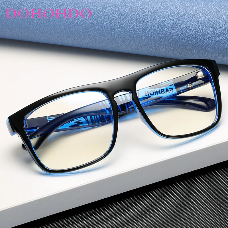 Anti mavi ışık gözlük çerçevesi Erkekler Kadınlar İçin şeffaf Lens Bilgisayar oyun Anti-Uv gözlük moda kare gözlük optik çerçeve