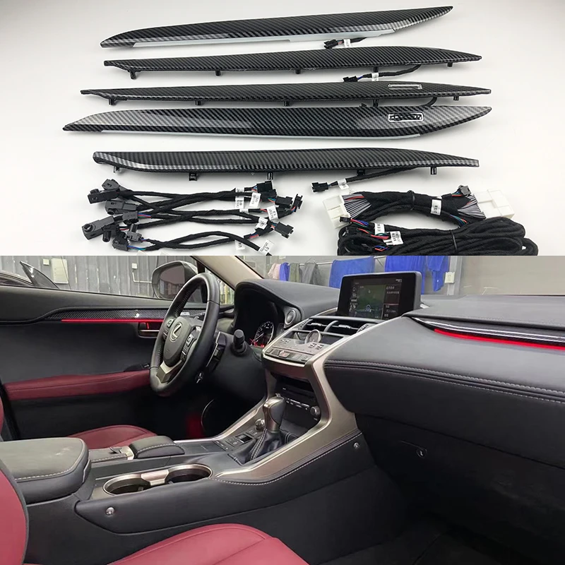 Arası araba süslemeleri atmosfer ışığı İçin Lexus NX 2016-2020 İçin 64 Renk Ortam İşığı Lambası Gelişmiş ışık dekorasyonu Lambası