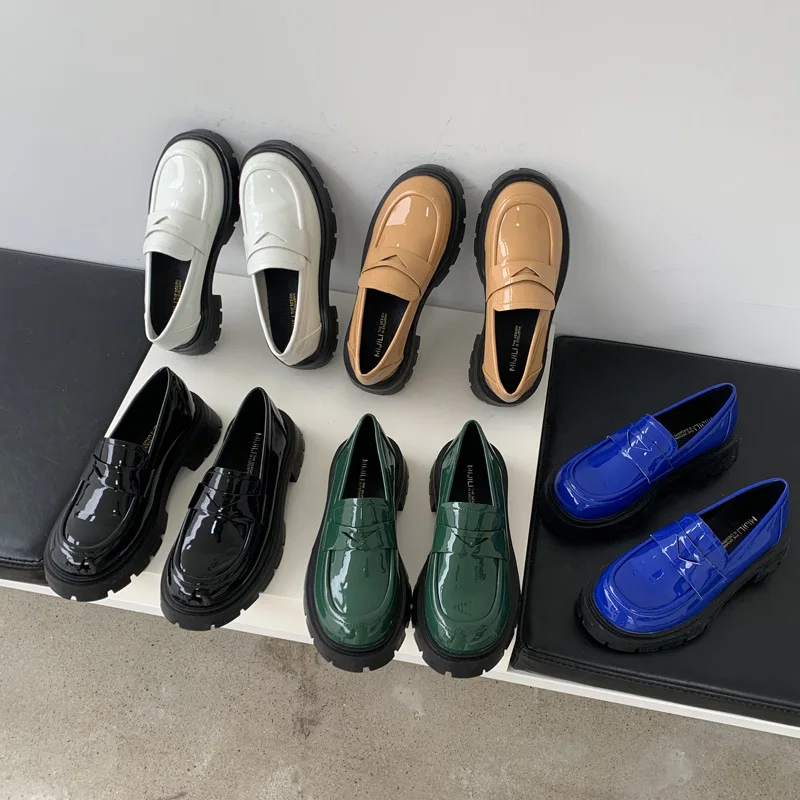 Ayakkabı Kadın Rahat Ve Zarif Loafer'lar Kürk Rugan Bale Daireler Rahat Kadın Ayakkabı bayan ayakkabısı İngiliz
