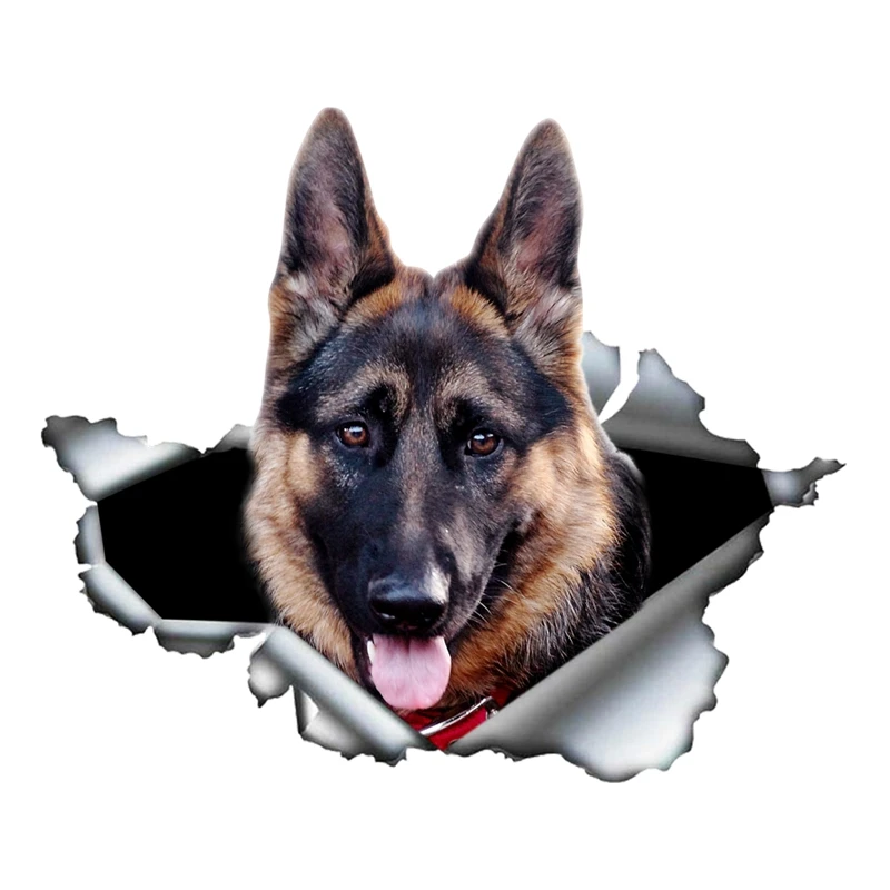 B0138# 26/30 cm Kendinden yapışkanlı 3D Çıkartması Alman Çoban Pet Köpek Araba Sticker Su Geçirmez Oto Dekorları Tampon Arka Cam Dizüstü Bilgisayar