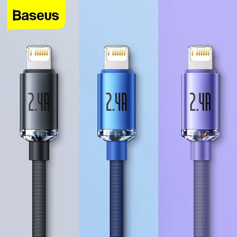 Baseus 2.4 A USB Kablosu iPhone 13 12 11 Pro Xs Max 8 7 6s Hızlı Şarj Cep Telefonu Kablosu İçin iPad Pro Şarj Veri Kablosu Kablosu
