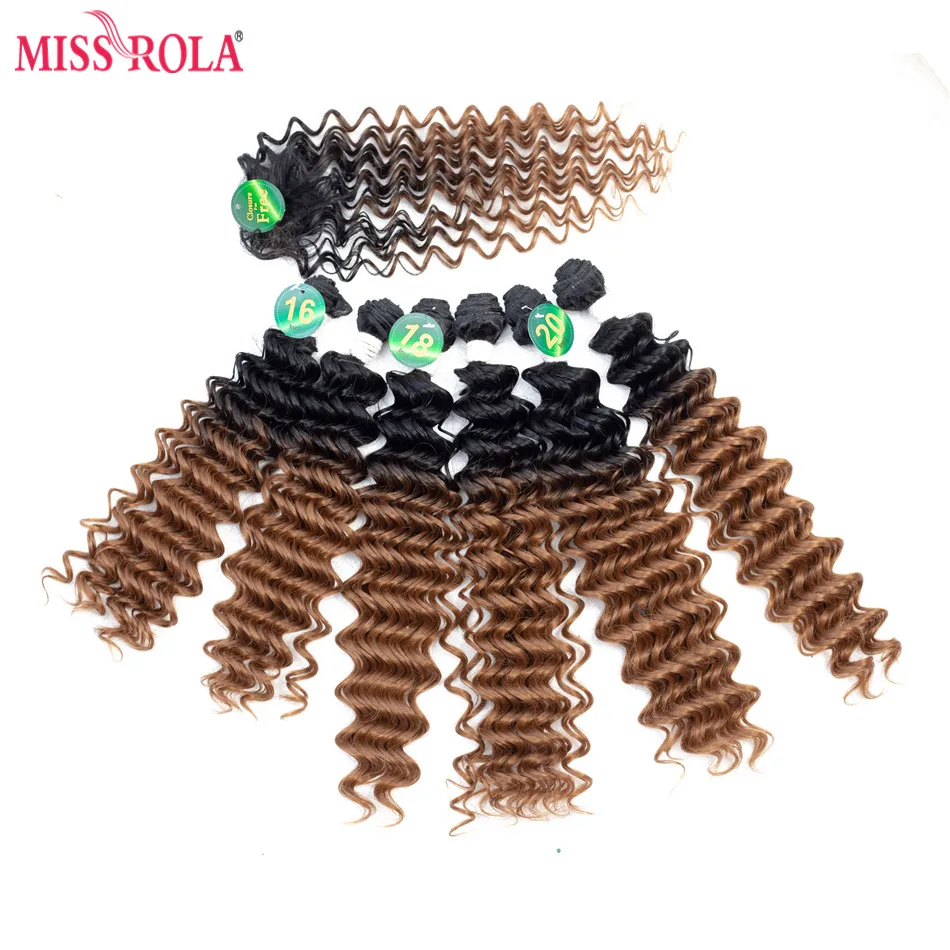 Bayan Rola Ombre Sentetik Saç Uzantıları Derin Dalga Saç Örgüleri 18-20 inç 6 adet/paket 200g Kanekalon Saç Atkılar Kadınlar için