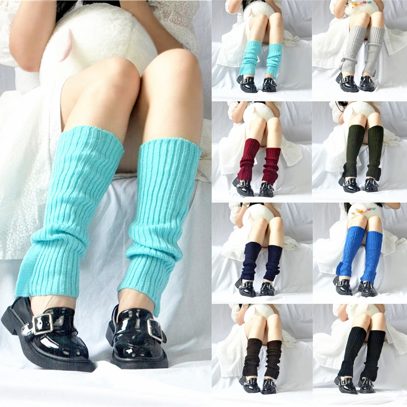 Bayanlar Örme Bacak ısıtıcıları Diz bot kılıfı Süslemeleri Kadınlar ayak koruyucu Ayak Bileği Kış Uzun Sıcak JK Kız Kazık Çorap