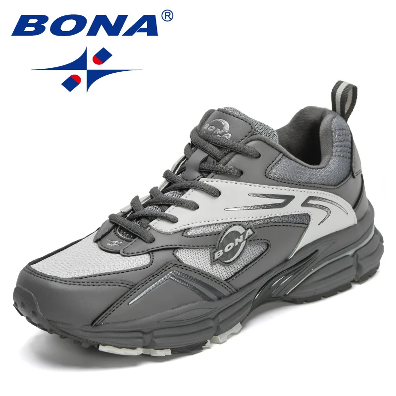BONA 2022 Yeni Tasarımcılar koşu ayakkabıları Moda Ayakkabı Erkekler nefes Rahat spor ayakkabılar Adam Yürüyüş Koşu Tenis Ayakkabıları Rahat