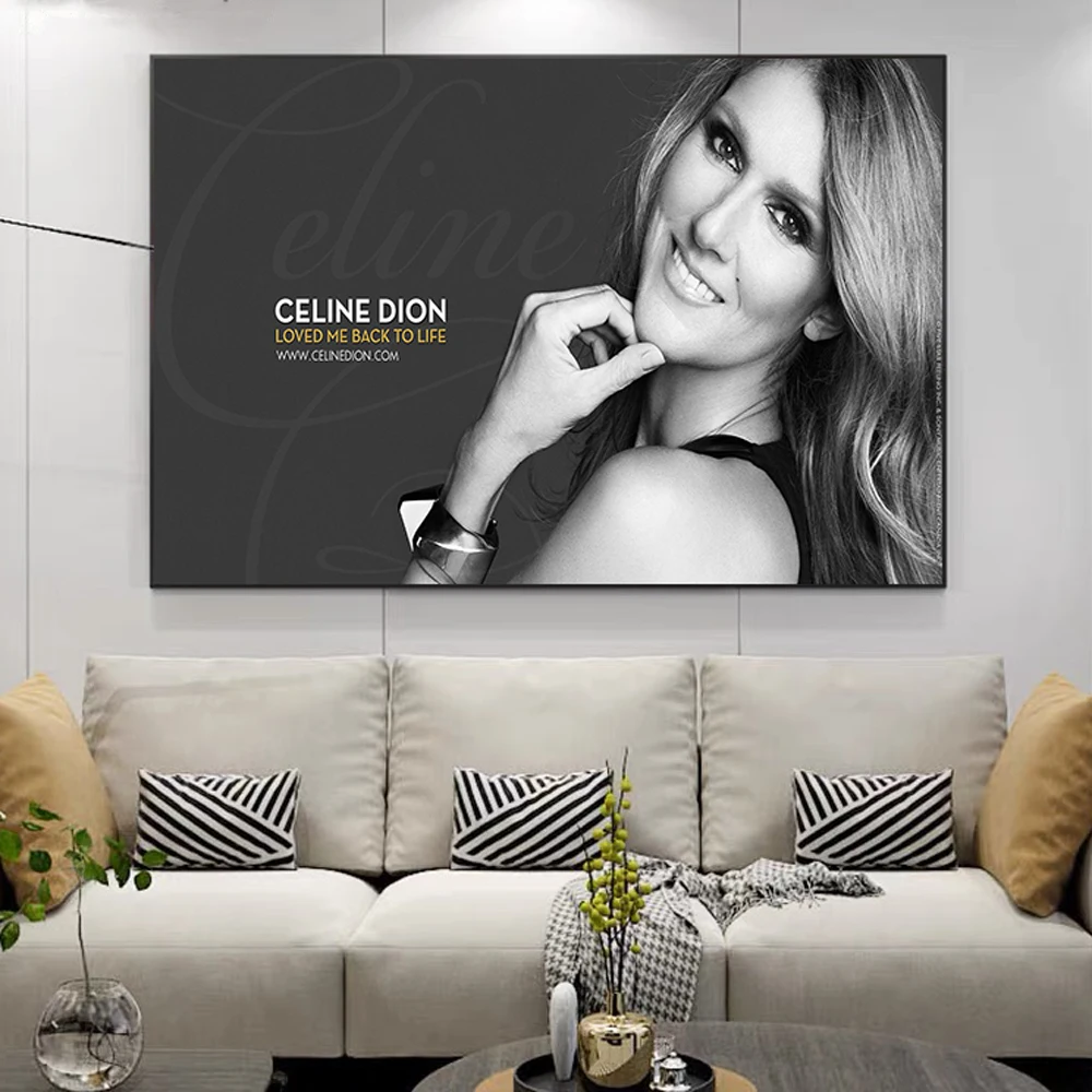 C02 Celine Dion Ünlü Aktör Şarkıcı Büyüleyici Gözler Zarif Vücut Ipek Baskı Duvar Posteri Sanat Ev Dekorasyon Hediye
