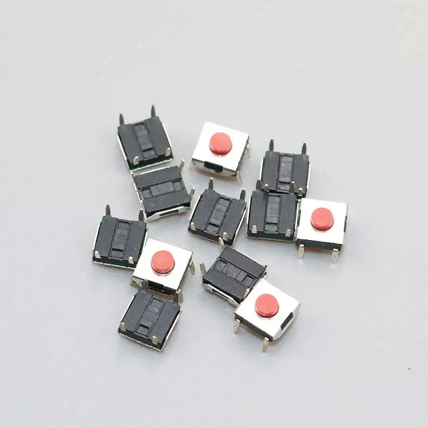 Cltgxdd 10 adet / grup 6*6*3.1 MM Dokunsal basmalı düğme anahtarı DIP 6x6x3. 1mm Tuşları Düğmesi Dokunmatik Mikro Anahtarı Kırmızı Düğme 4Pin Su Geçirmez