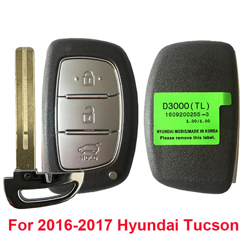 CN020067 3 Düğmeler Akıllı Araba Anahtarı Hyundai Tucson 2016-2017 İçin Orijinal Otomatik akıllı anahtar İle 433MZ 47 Çip PN 95440-D3000