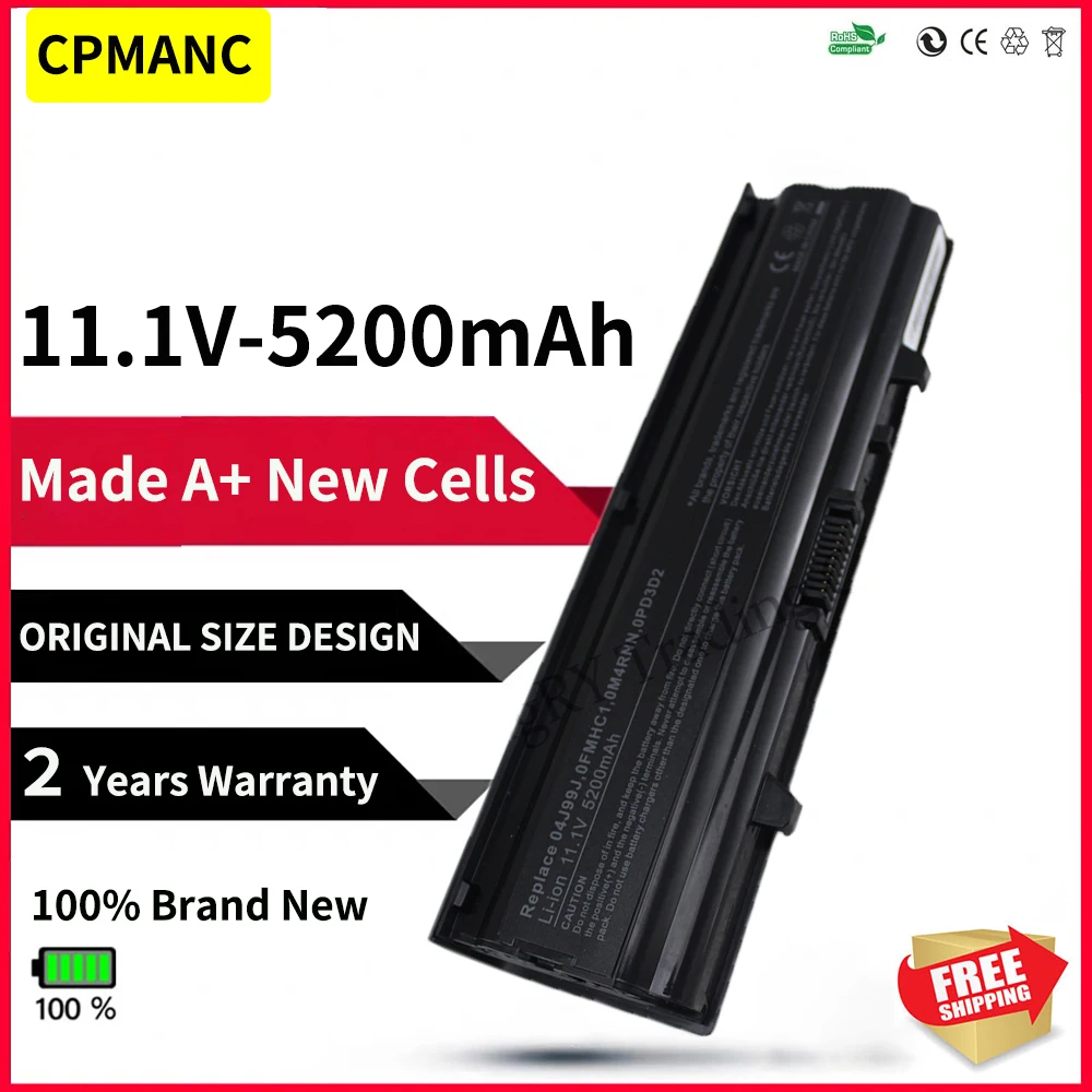 CPMANC 5200 mAh 6 Hücre Pil için Dell Inspiron 14 V 14VR M4010 N4020 N4020D N4030 N4030D TKV2V FMHC10 0M4RNN KG9KY 04J99J X3X3X
